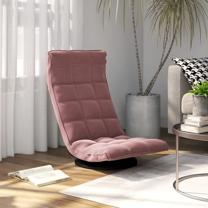 vidaXL - Vloerstoel - draaibaar - fluweel - roze