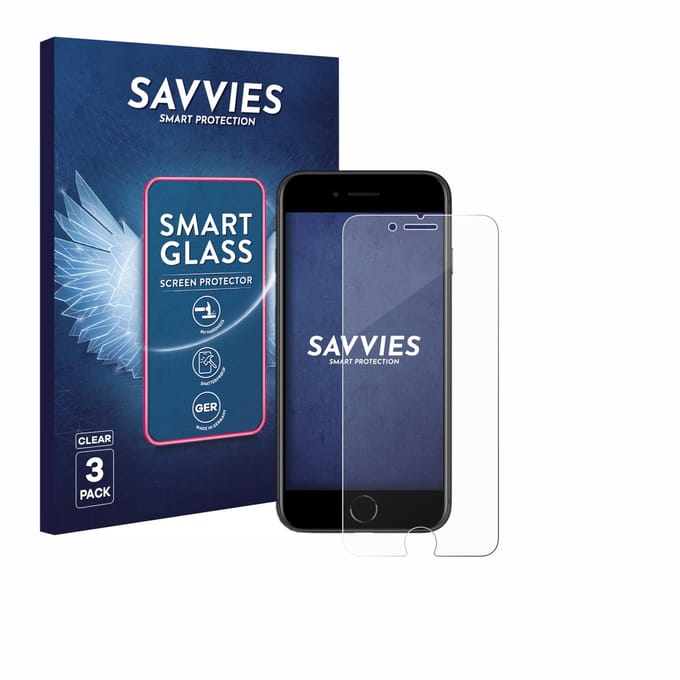 3 Stuks Savvies Screenprotector - geschikt voor Apple iPhone SE 2 / SE 3 - beschermfolie glas transparant