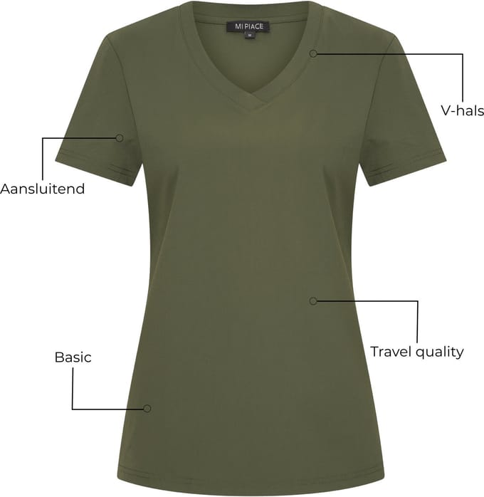 Mi Piace Travel T-shirt Dames - Deep Depth - Maat S/36 - 202080