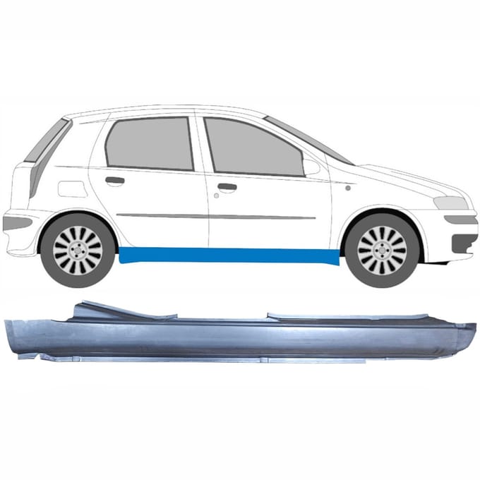 Volledige dorpel voor Fiat Punto II 1999-2010 / Rechts