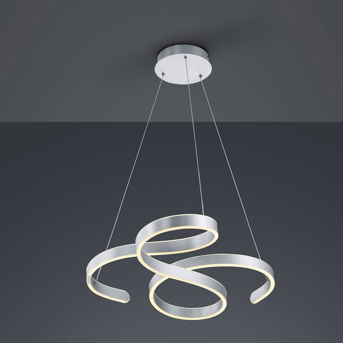 Trio Lighting LED hanglamp Francis, aluminium geborsteld