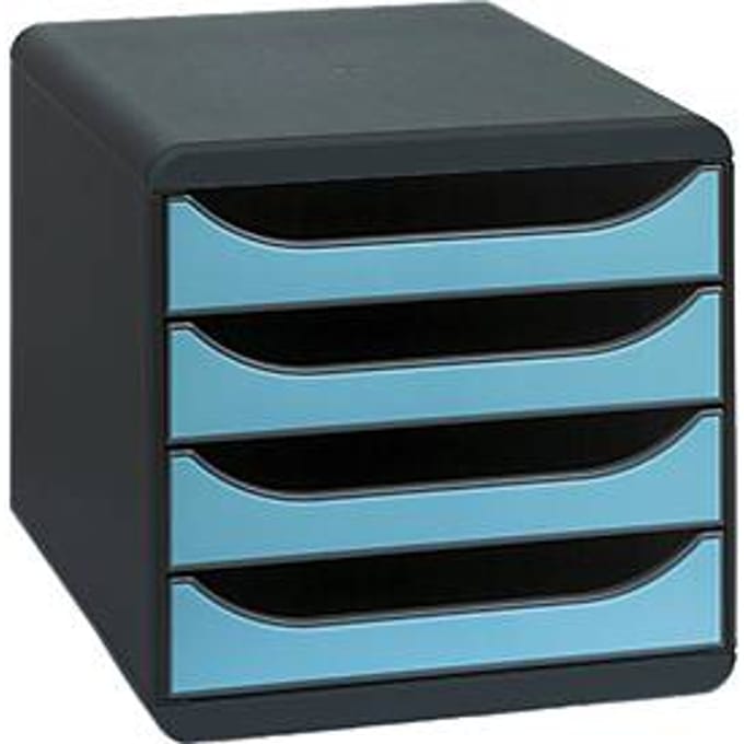 Ladebox Big Box Iderama turquoise, 4 open lades, A4/A4+/24x32 cm, geruisloos, veiligheidsstop