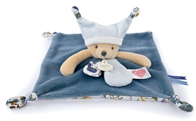 Doudou et Compagnie - Knuffeldoekje - Teddybeer - Blauw - 25 cm - 0m+