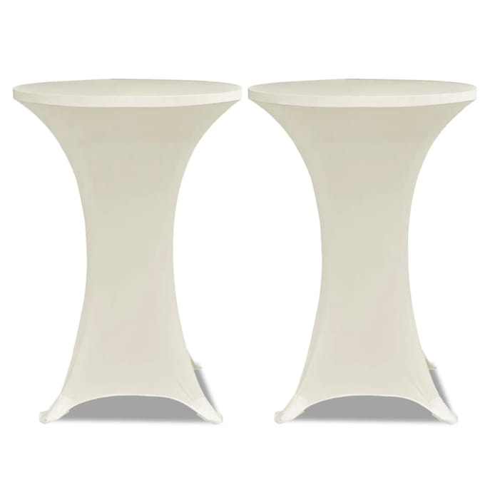 vidaXL - Statafelhoes - Stretch - Ø80cm - Crème - (2 - stuks)