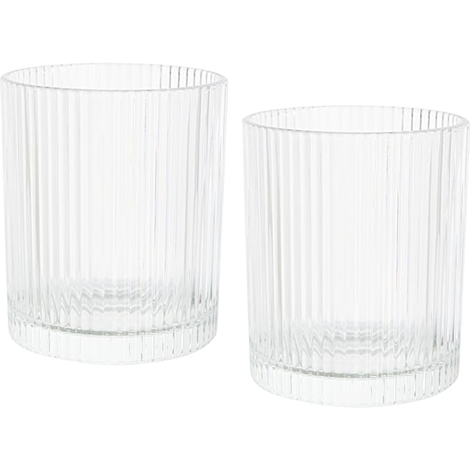 VBS Windlichtglas "Relax", geribbeld, 2 stuks