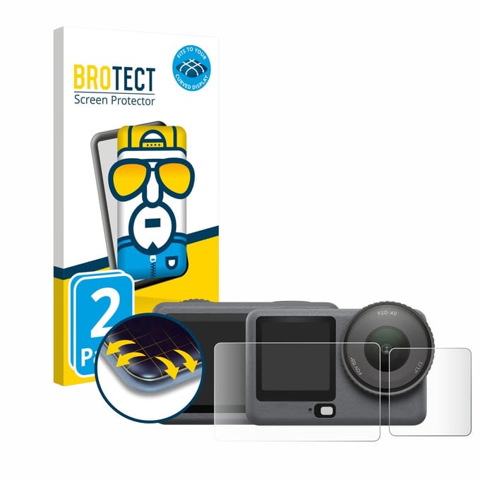 BROTECT - Screenprotector voor DJI Osmo Action 6 - Folie Beschermfolie transparant volledig dekking - 2 Stuks