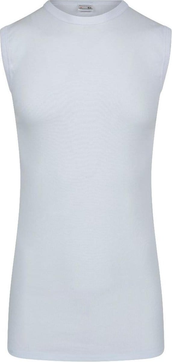 Beeren heren mouwloos shirt katoen Extra lang - L - Wit
