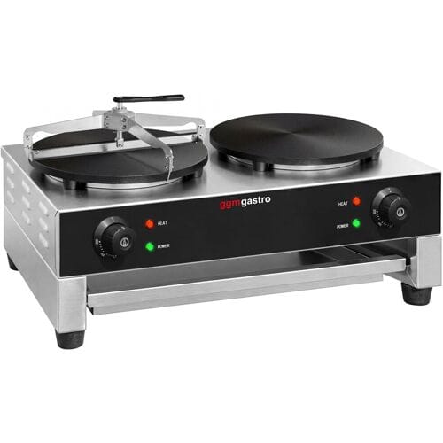 GGM Gastro Crêpes-Gerät - mit 2 Platten - Ø 400mm inkl. Teigverteiler