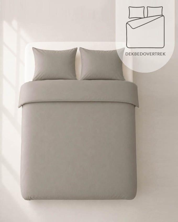 HOOMstyle Dekbedovertrek met kussenslopen - luxe micro Percale - dekbedovertrek - 200x220cm - 2 persoons - Taupe