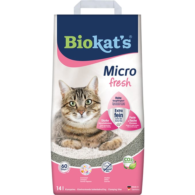 Biokat's Micro Fresh - 14 L - Kattenbakvulling - Klontvormende - Zomergeur