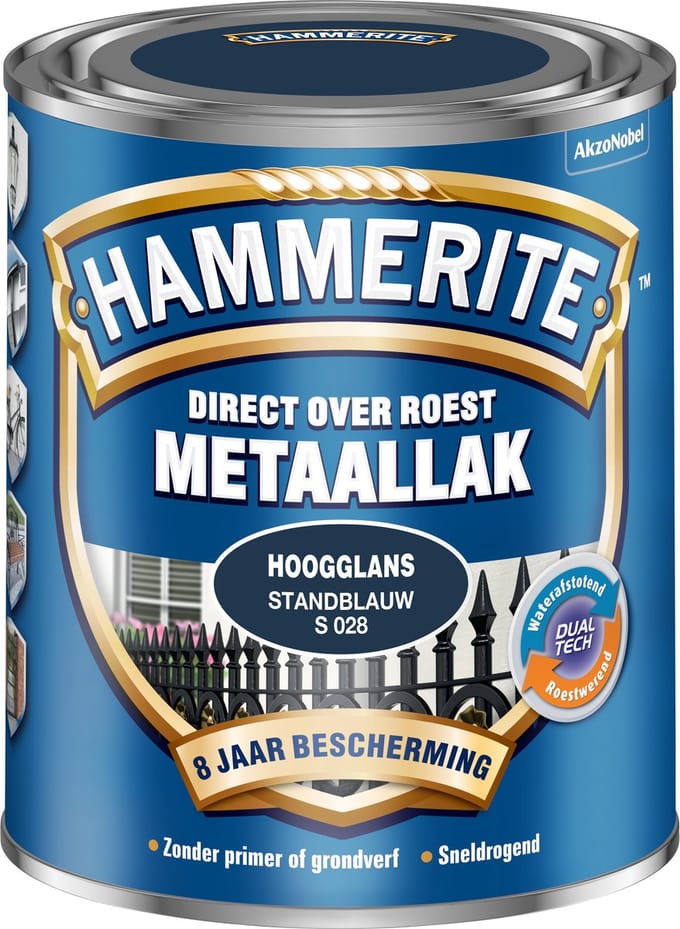 Hammerite - Metaallak Hoogglans - Standblauw - 750 Ml