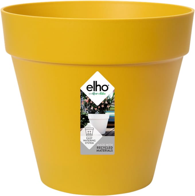 Elho Loft Urban Rond 30 - Bloempot voor Buiten - Ø 28.5 x H 26.0 cm - Oker