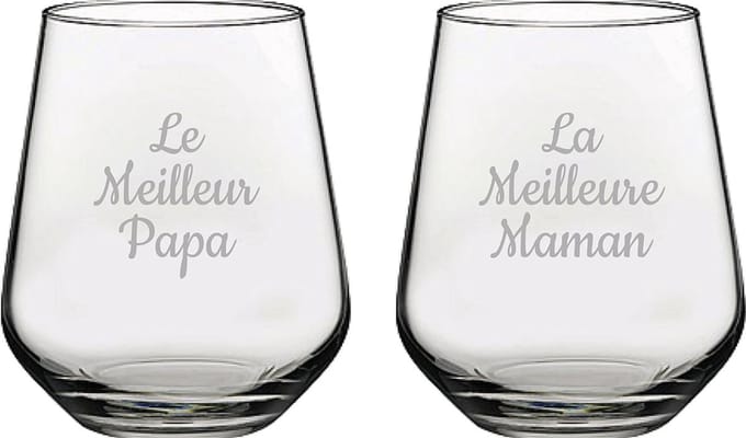 Drinkglas gegraveerd - 42,5cl - Le Meilleur Papa & La Meilleure Maman