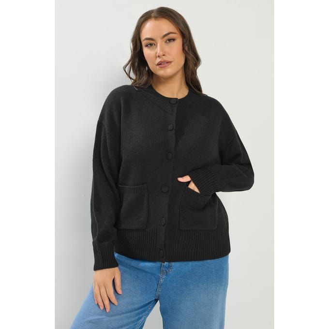 Yours Zwarte Bomber Cardigan Size 46-48