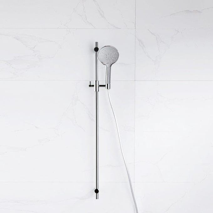 FugaFlow Eccelente Acces glijstangset met ronde handdouche, gladde doucheslang chroom