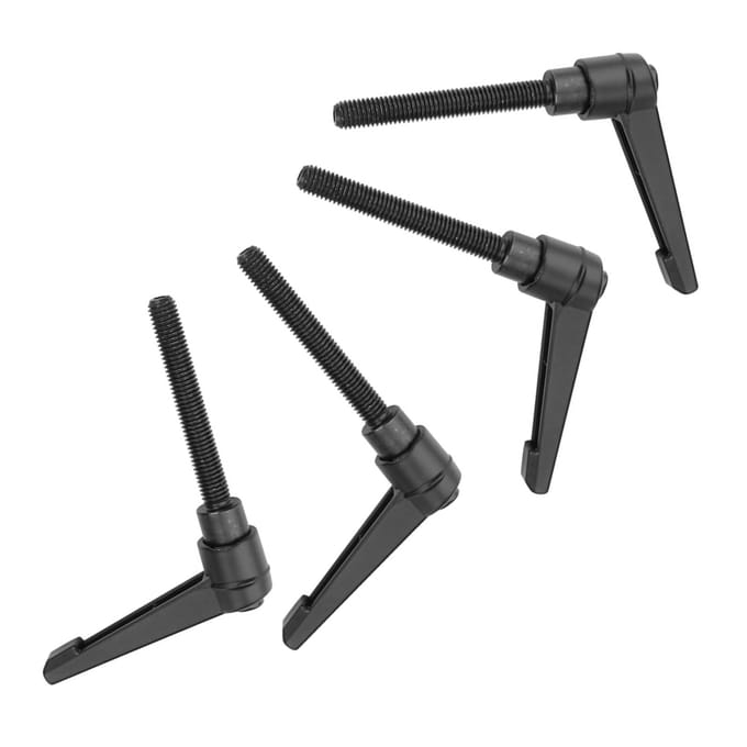 4 STKS Metalen Machineknoppen Verstelbare Bevestigingshandgreep M8 Buitendraad (70mm) black