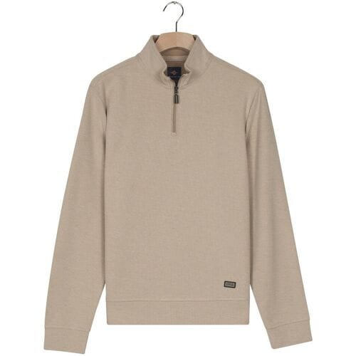 Baileys Trui Sweat Half Zip Jacquard Fabric Fine Allover Texture Kitt / male