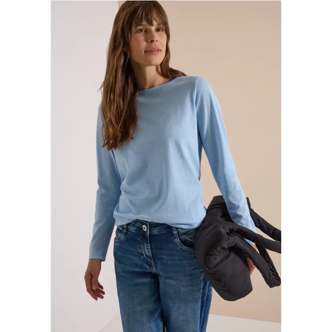 Longsleeve met boothals en strepen