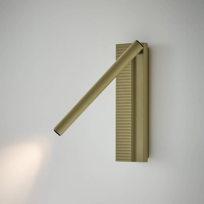 Bover LED wandlamp Arid A/03 olijfgroen, aluminium, 2.700 K
