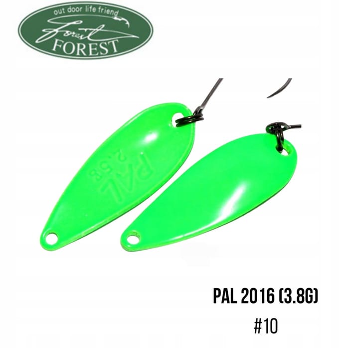 Forest PAL #10 Fluorescerende Groene Wobbler 3,8g - Vissersaas