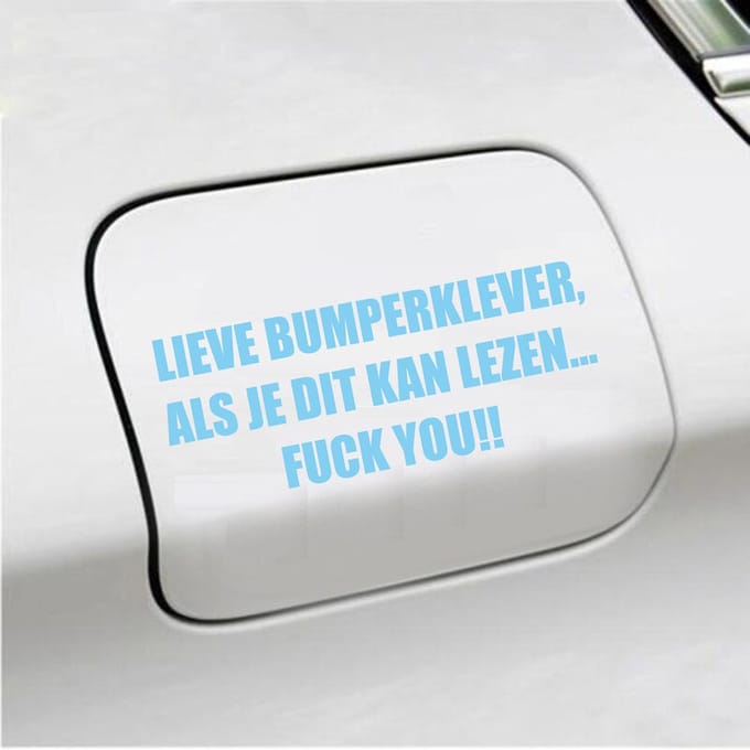 Bumpersticker - Lieve Bumperklever - 6 X 14,8 - Licht Blauw