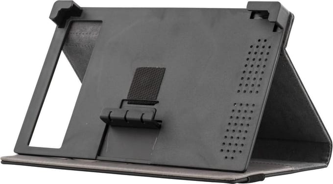 DELTACO TPF-1212 Universele tablet cover 7'', Pashouder, 360 ° Roteerbaar, Spring Lock, Zwart