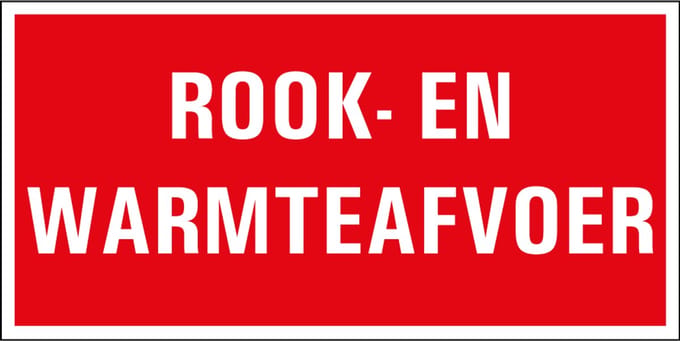 Rook- en warmtafvoer sticker 100 x 50 mm