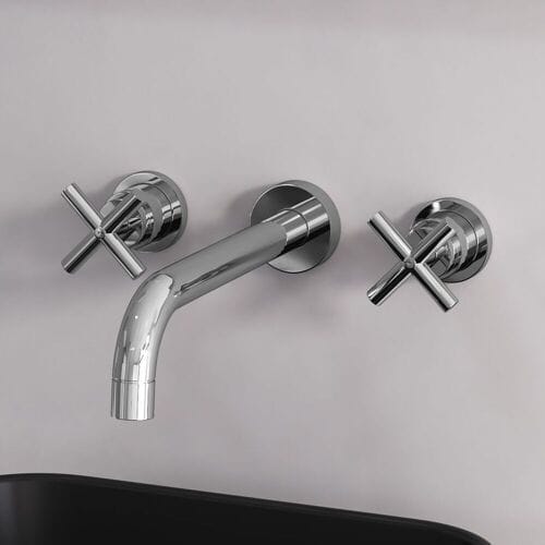 Kronenbach Zeta 2.0 three-hole UP washbasin mixer projection 24.5 cm 534809CRKB