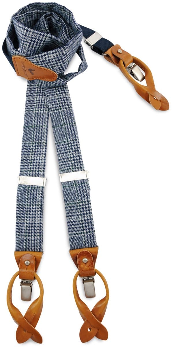 Sir Redman - Bretels - bretels Maher Tweed - blauw / groen / grijs / wit