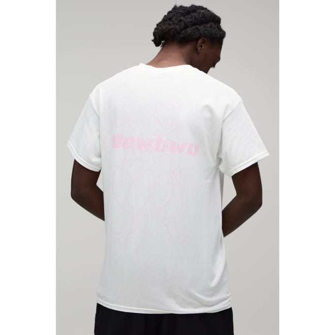 Oversized Mewtwo Pokémon Licentie Print T-shirt | White | Size Medium