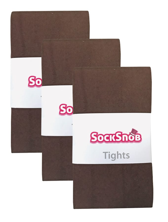 3 paar dames gekleurde ondoorzichtige 80 denier panty's - Bruin