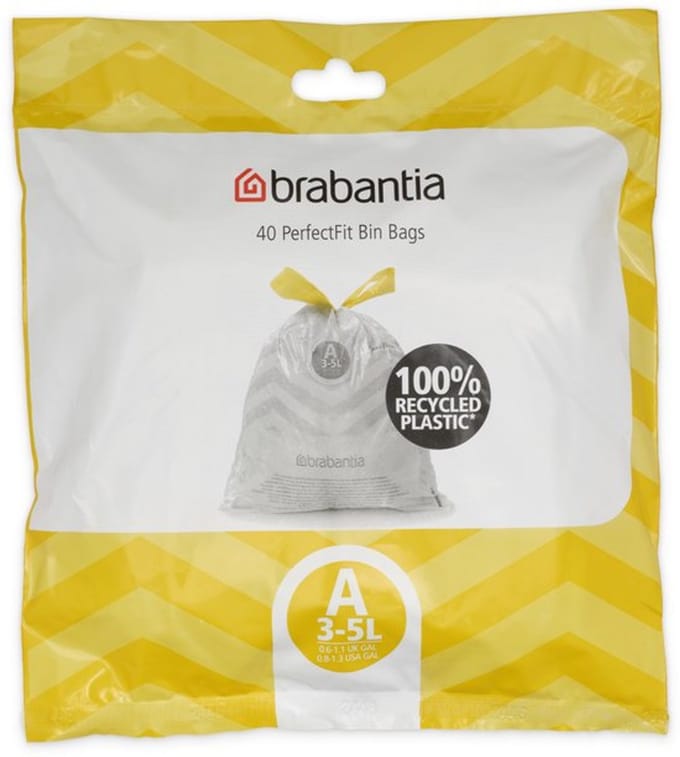 2x Brabantia PerfectFit Vuilniszakken - 3 l - Code A - 40 stuks