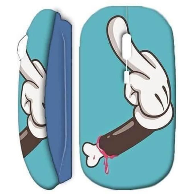 Souris Sans Fil Mickey Disney Main Bleu