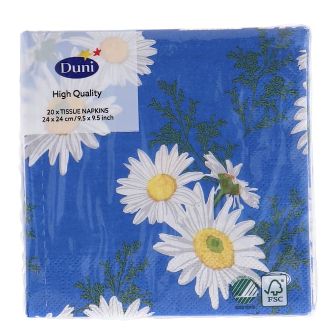 Servetten Daisy Blue 24x24 cm