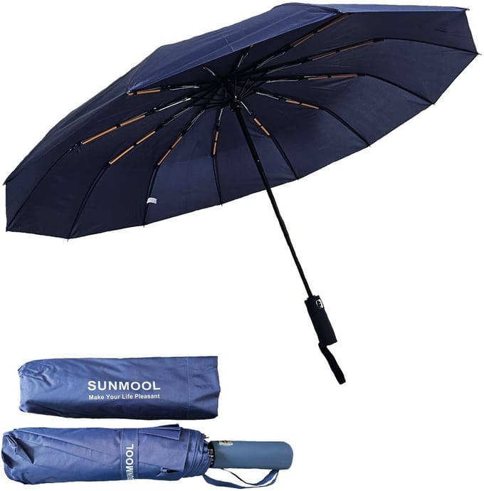 SUNMOOL Storm Paraplu Opvouwbaar - Automatisch Uitklapbaar - Ø 105 cm - Blauw