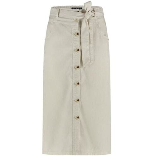 Red Button beige dames rok   Regular fit   Steekzakken   Knoopsluiting   Regular waist Beige 38