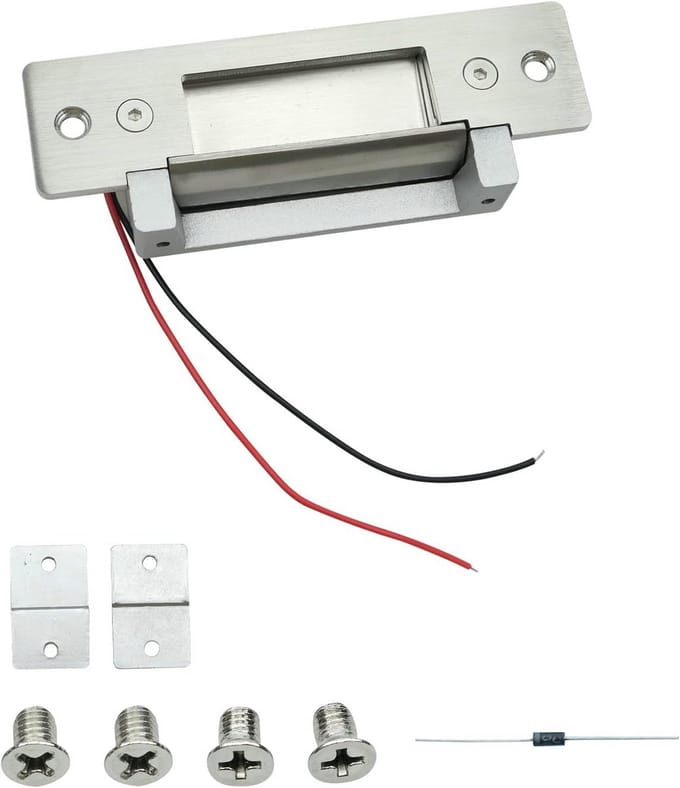 Elektrisch Deurslot - Toegangscontrole Slot - Beveiliging Vergroten - Heavy Duty Legering Metaal - 12.4 x 3.2 cm - Zilver