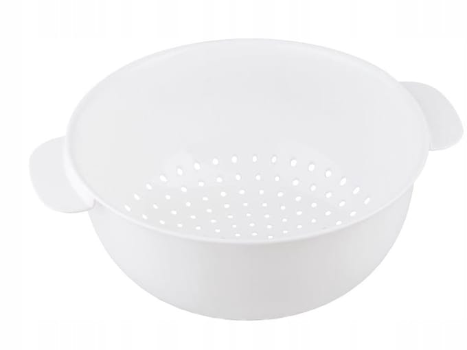 Molly Kunststof Zeef met Handvatten - 23,5 cm - Wit