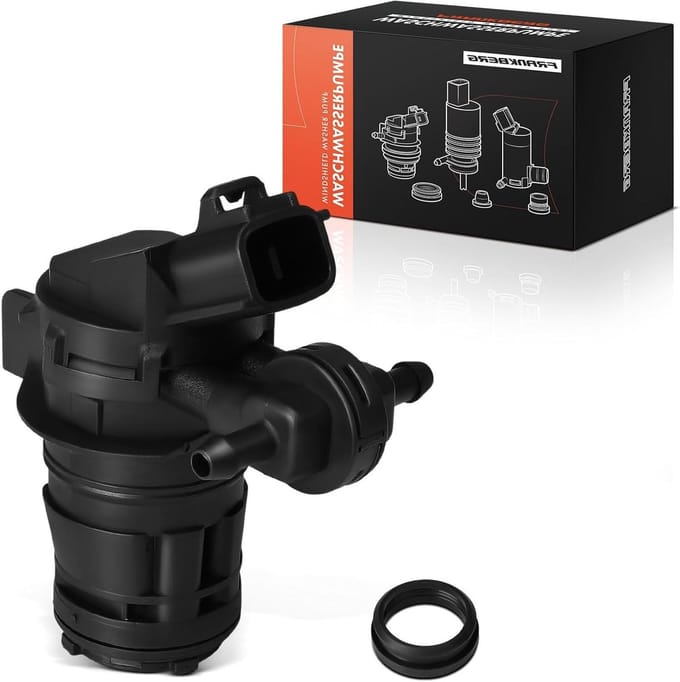 Ruitensproeierpomp - Waspomp Auto - Ruiten Wassen - Directe Vervanging - 12 x 8 x 6 cm - Zwart