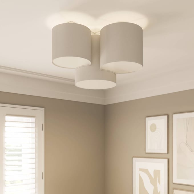 TK Lighting Plafondlamp Mona 3-lamps, wit