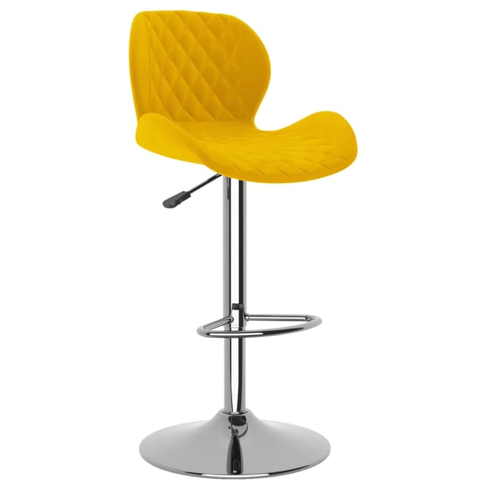 vidaXL - Barkrukken - 2 - st - fluweel - mosterdgeel