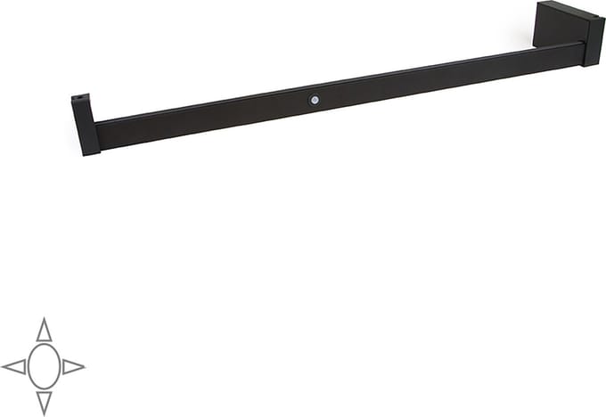 Emuca Garderobestang Castor met LED-licht, verstelbaar 408-558 mm, bewegingssensor, Aluminium, Mokka kleur