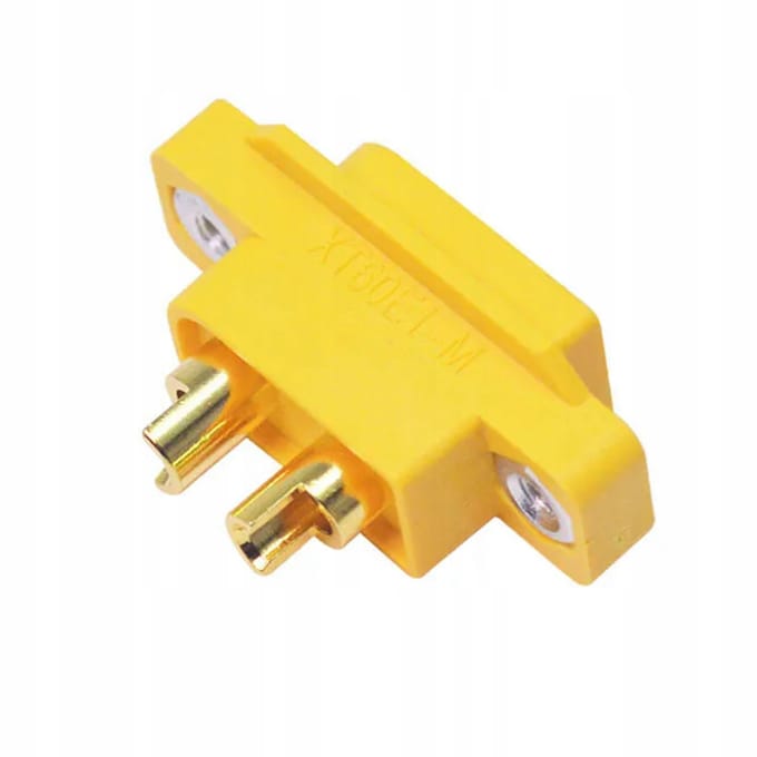 Rosfix Connector XT60E-M Aansluiting Mannelijk - Schroefmontage M2,5, Vergulde Contacten