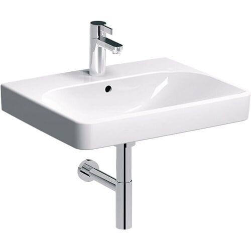 Geberit Smyle wastafel - 60cm - 1 kraangat - met overloop - wit
