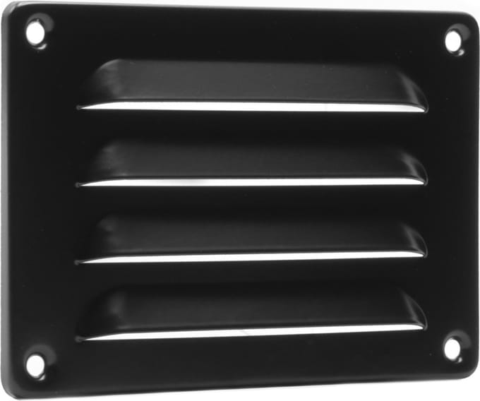 ALU schoepenrooster 130x90mm zwart