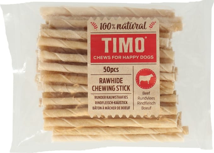 Timo Rund Kauwstaafjes 10 cm - Hondensnacks - 50 stuks