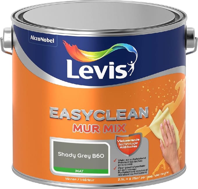 Levis - Easyclean Mur Mat Mix - Shady Grey B60 - Mengverf - 2,5 L