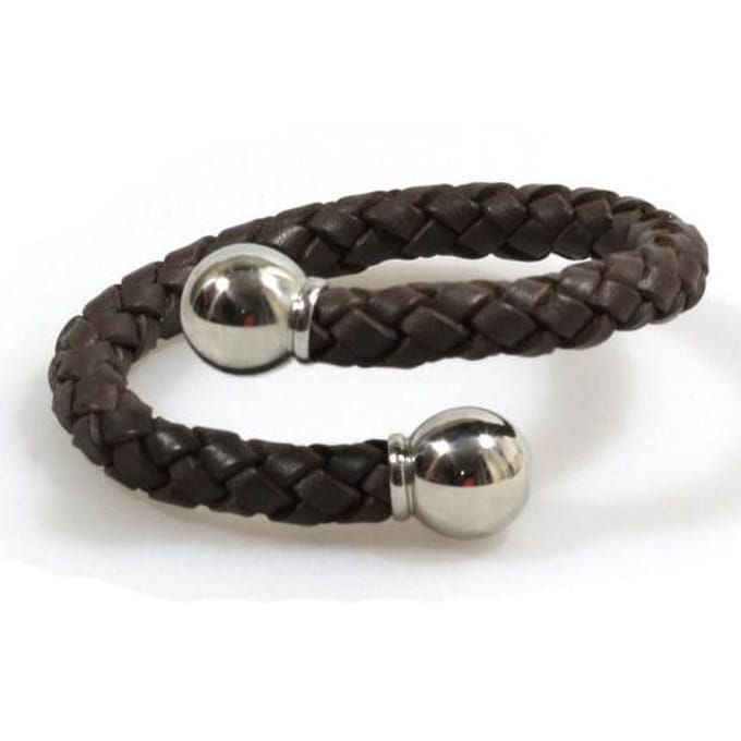 Heaven Eleven Men - Bruin Leer 8mm - RVS bal - FITS ALL