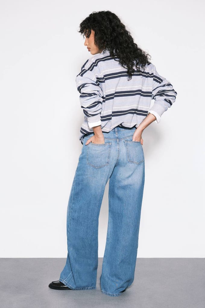 boohoo Dames Basics Mid Waist Boyfriend Jeans | Mid Blue | Maat: 6/32L