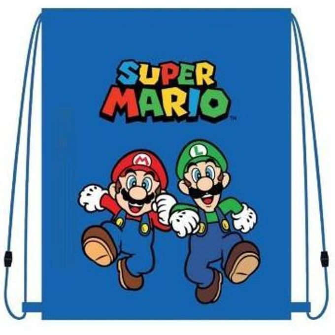 Super Mario Gymtas - Zwemtas - 40 cm - Blauw - Voor Kinderen